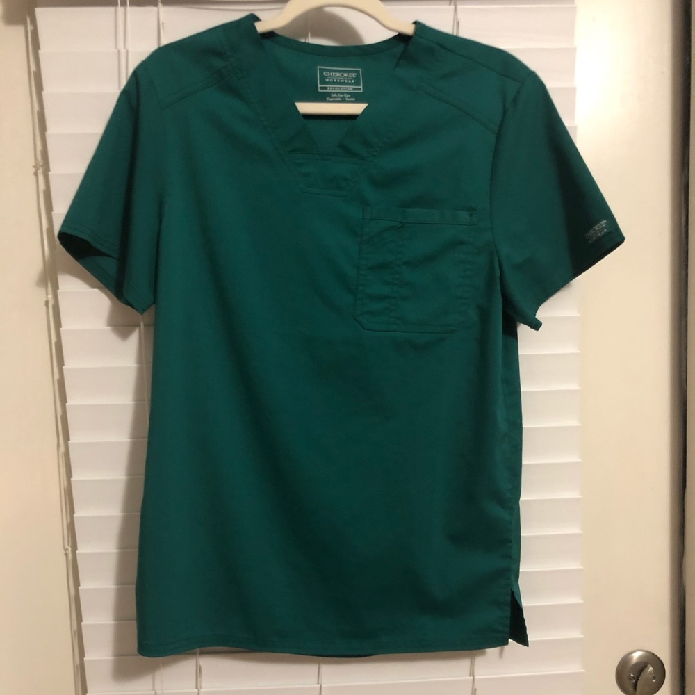 Hunter Green Cherokee Scrub Top